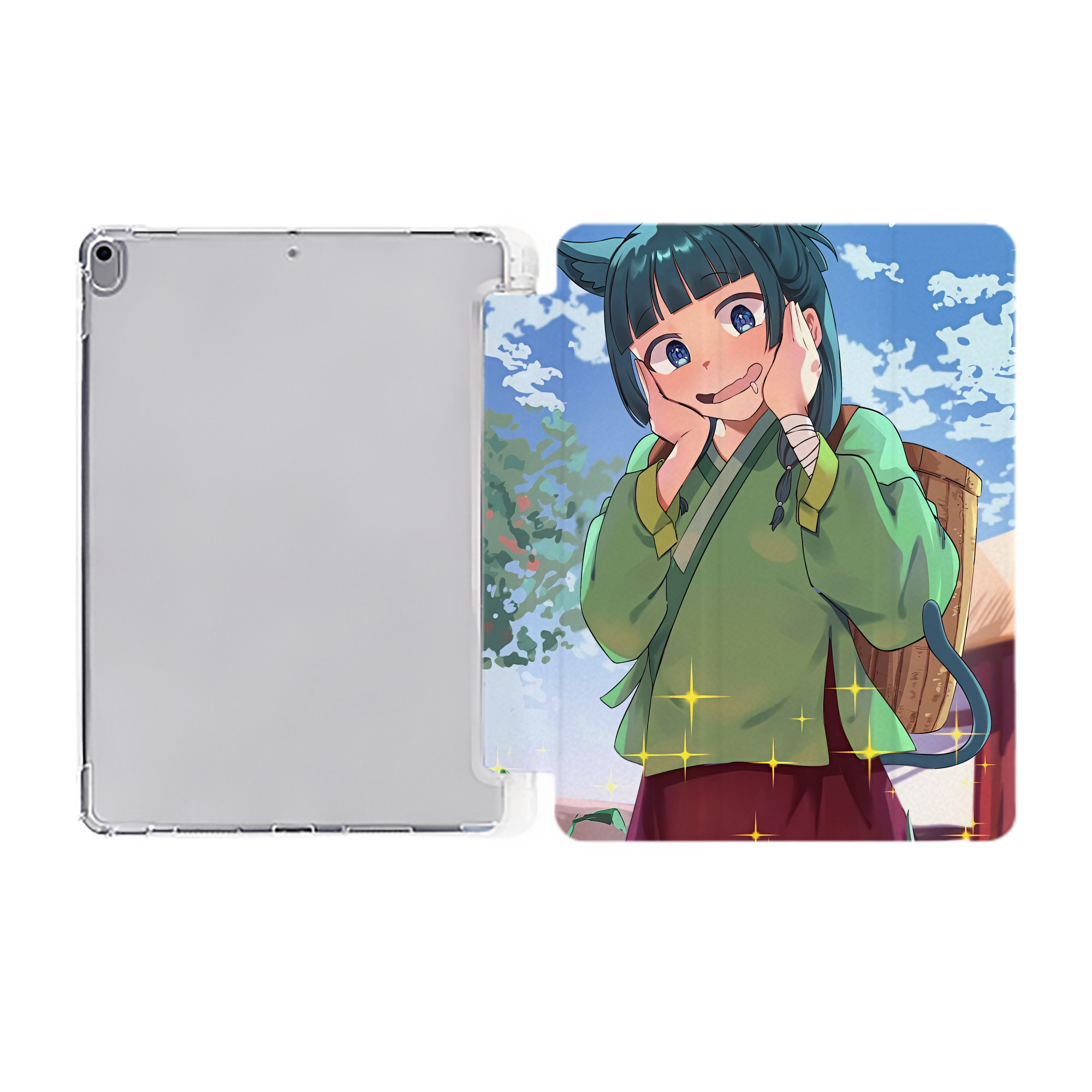 （画像用） 薬屋のひとりごと The Apothecary Diaries IPad ケース ペン収納付き 三つ折りスタンド PUレザー×シリコン 対応機種9.5/10.5/10.9インチ